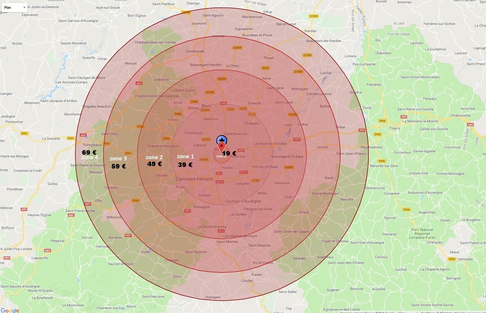 Zone tarifaire de livraison